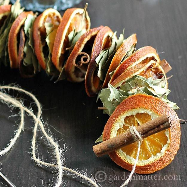 dried orange orange garland